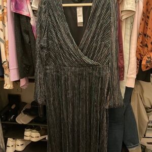 MAKE AN OFFERLane Bryant Women's Size 22 Party Dress -black,metallic,formal, NWT